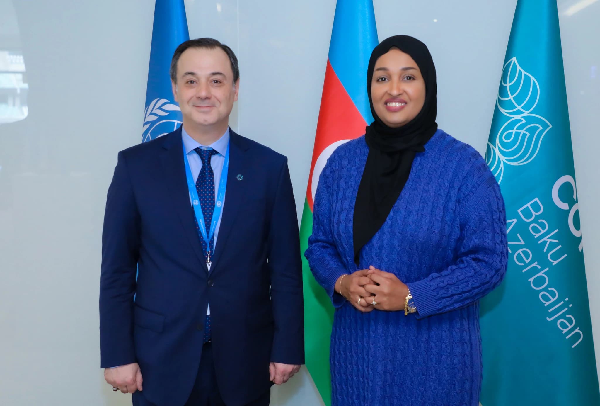 Minister Al-Makhzoumi Meets COP29 Head to Advance Climate Collaboration and Justice